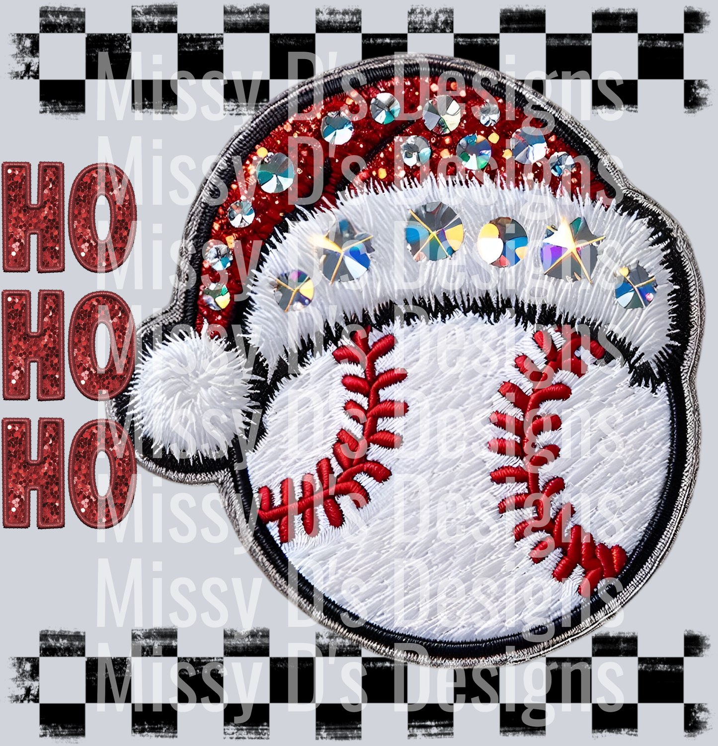 Baseball santa hat