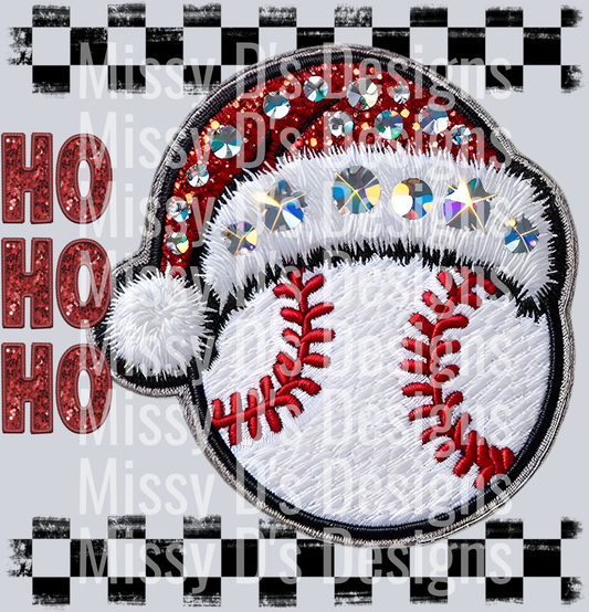 Baseball santa hat