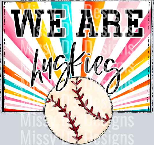 sunburst WE ARE huskies baseball