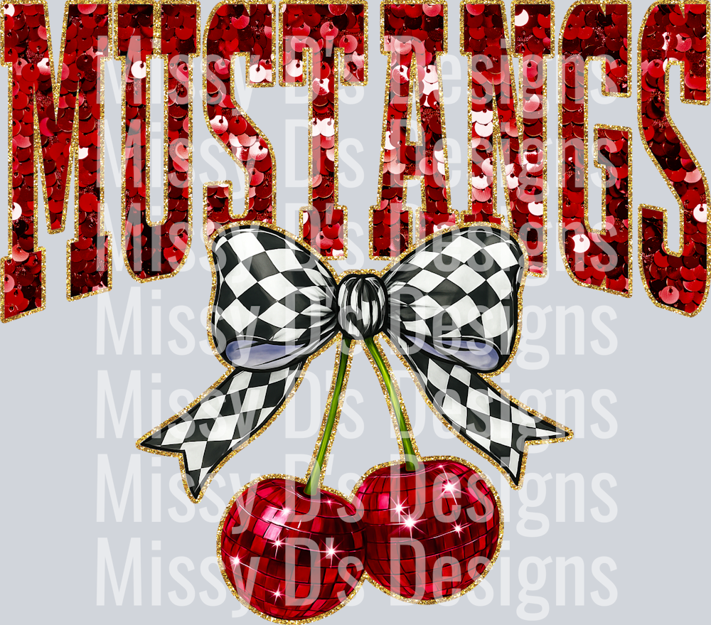 Maroon Sequin Cherry Mustangs
