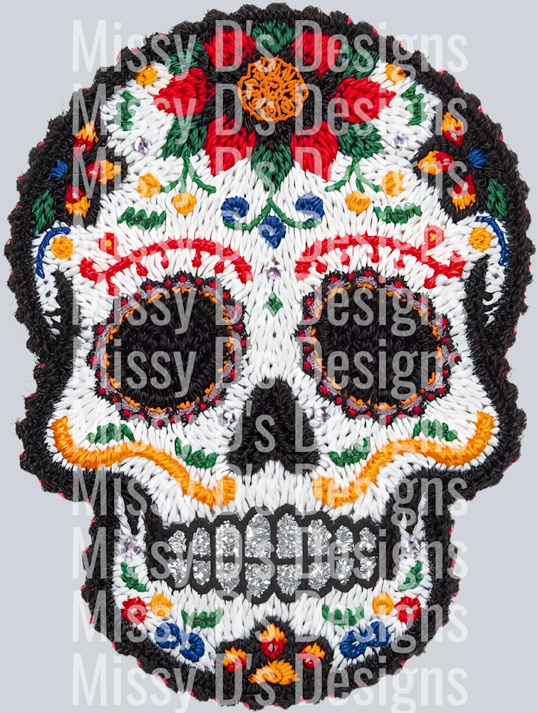 BLACK SKULL FAUX YARN