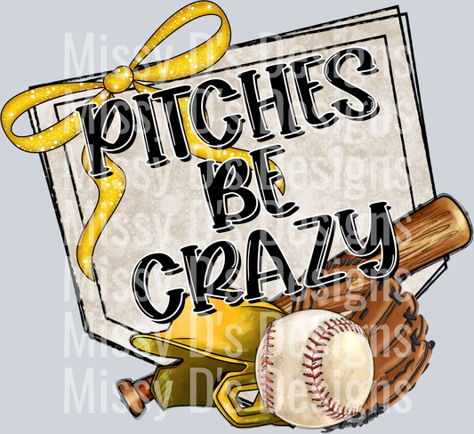 pitches be crazy baseball yellow gold