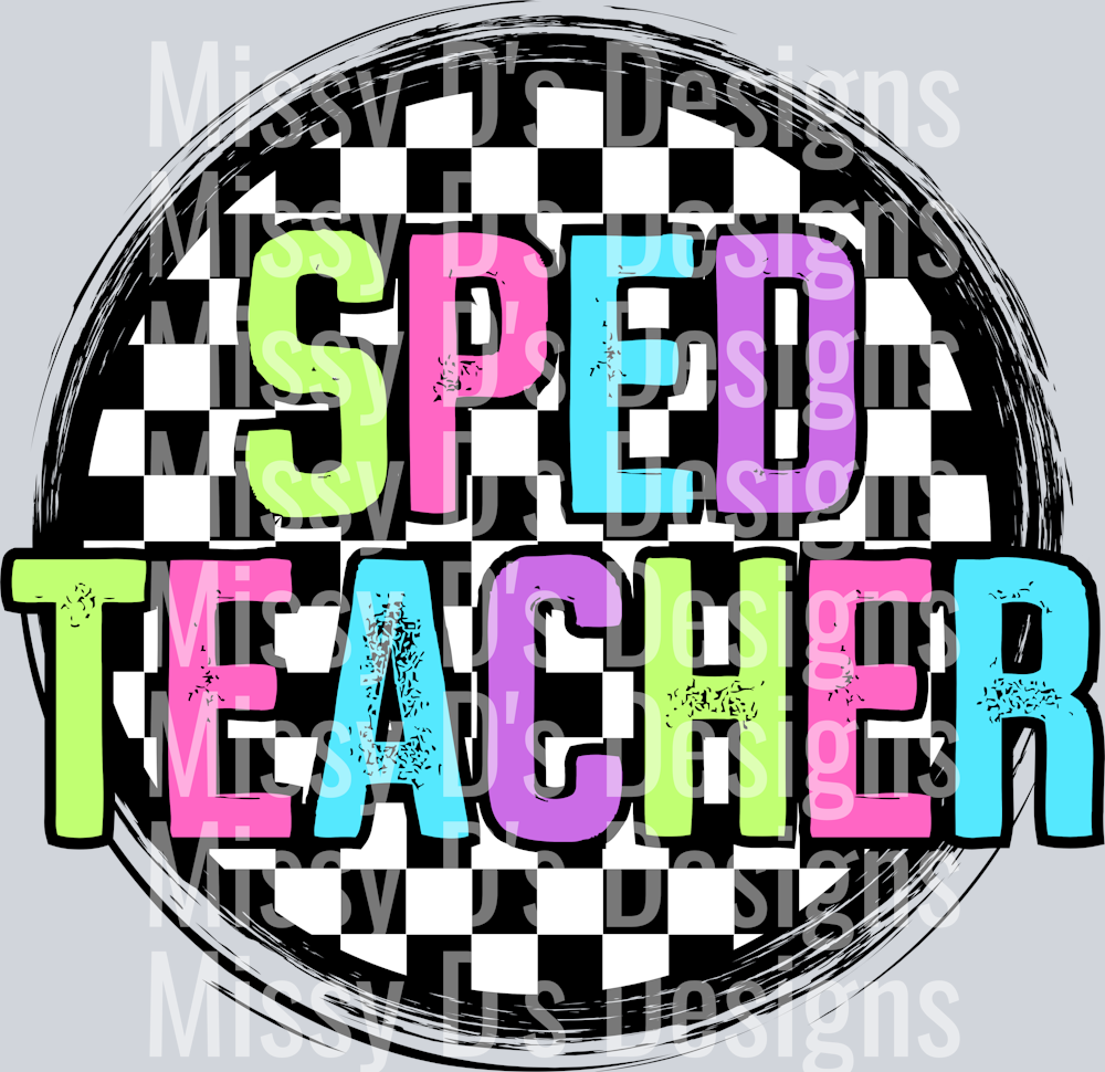 CheckeredCirclePinkSpedTeacher