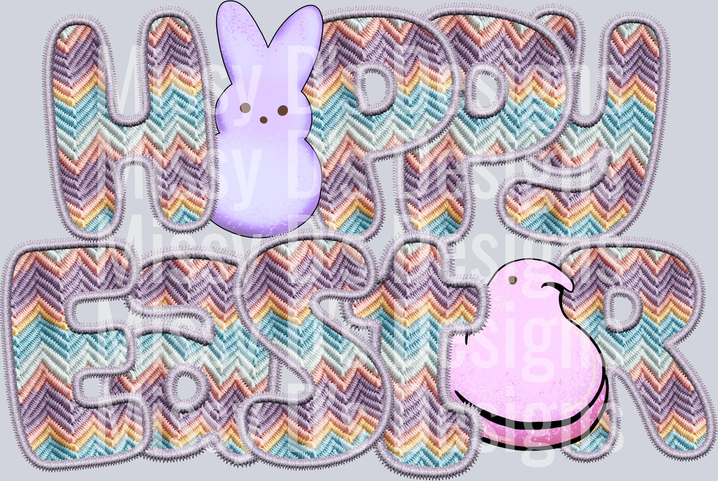 HOPPY EASTER SPRING EMBROIDERY bunny