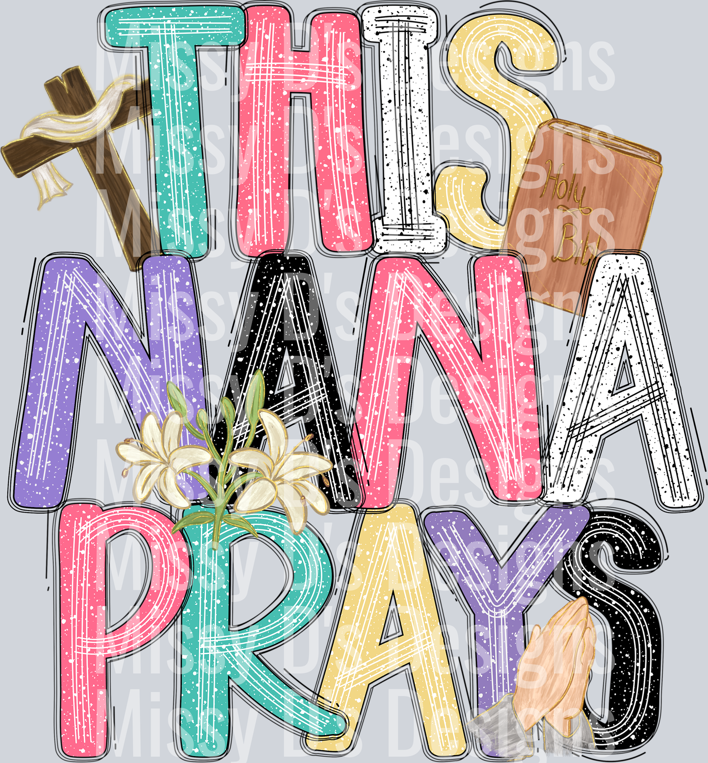 this nana prays colorful