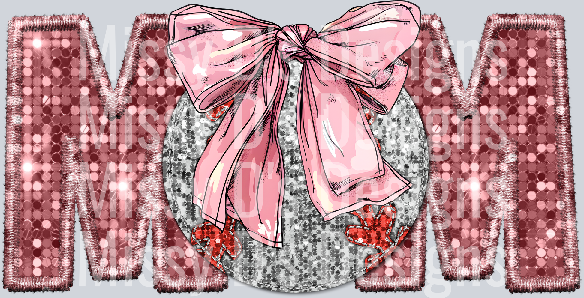 baseball mom pink bow