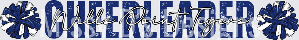 Wills Point Tigers Cheerleader Blue White Pom Pom Design
