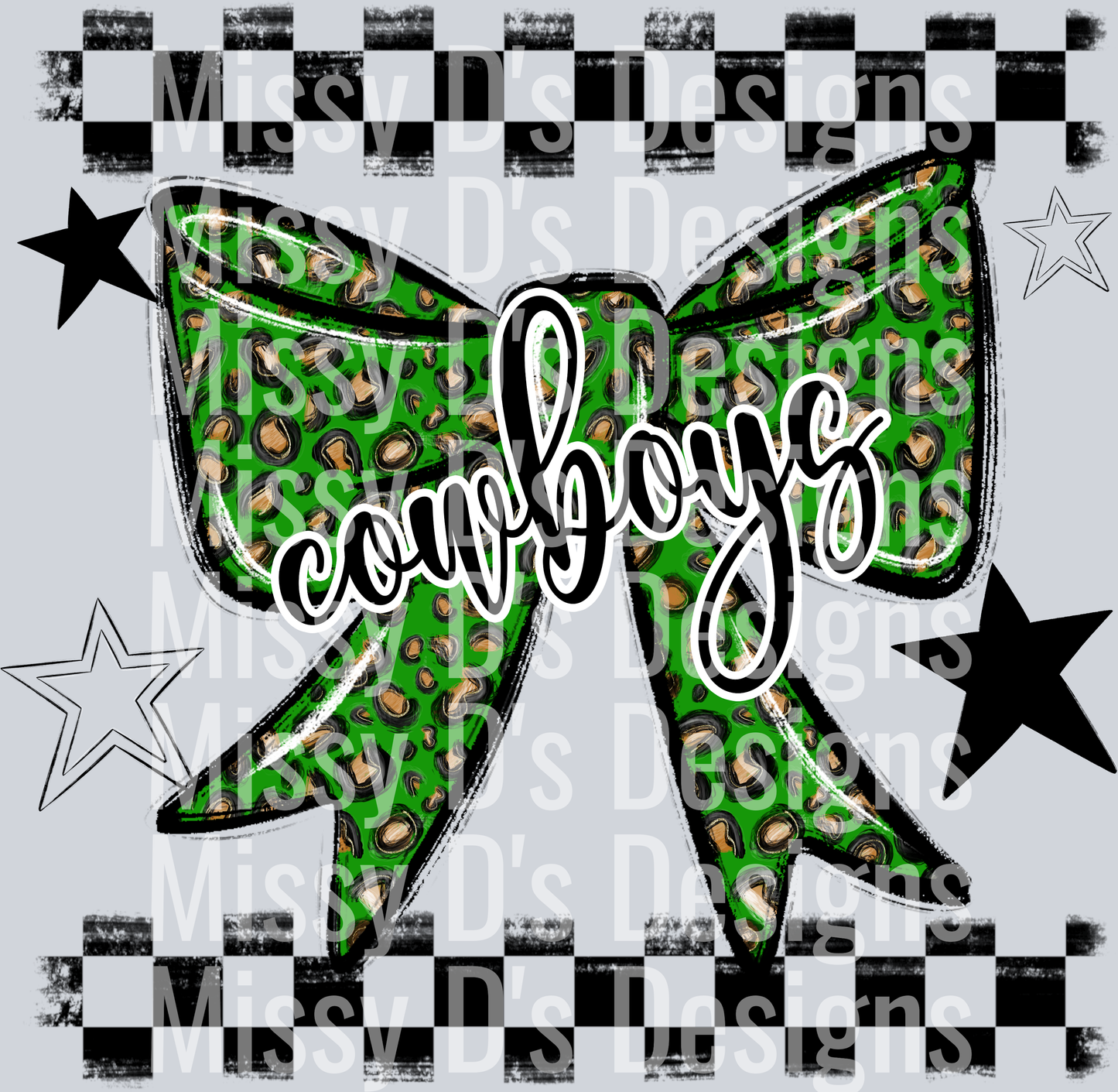 Splatter color bow cowboys green
