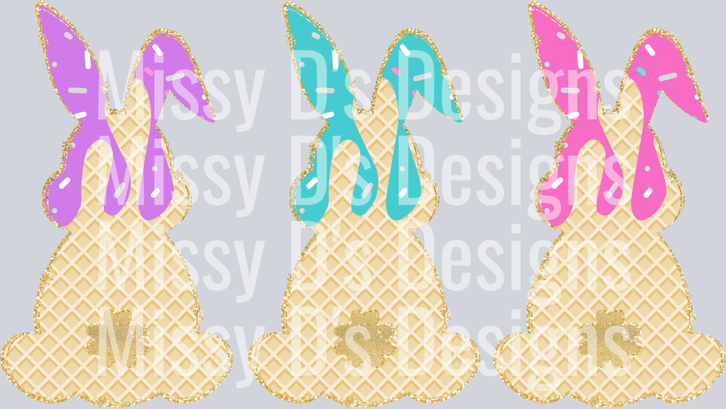 Easter Bunny Ice Cream Drip 300dpi