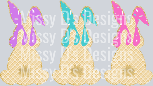 Easter Bunny Ice Cream Drip 300dpi