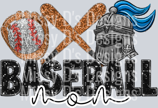 glitter knights baseball mom