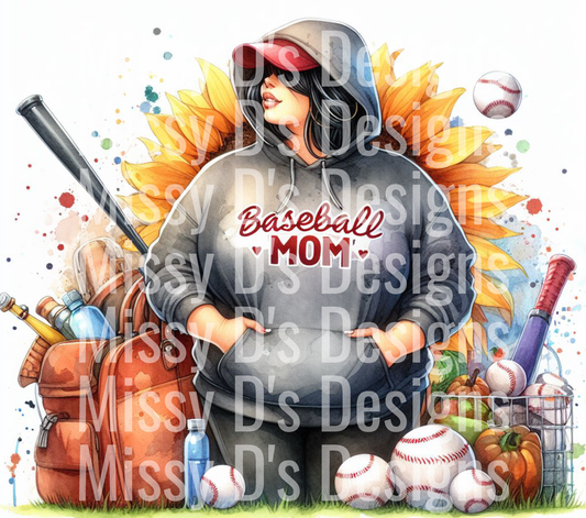 Black Hair Baseball Mom 2