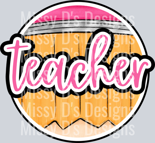 teacher pencil pink