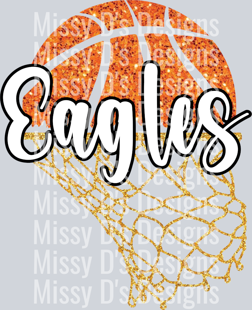 Basketball Net Faux Glitter Eagles