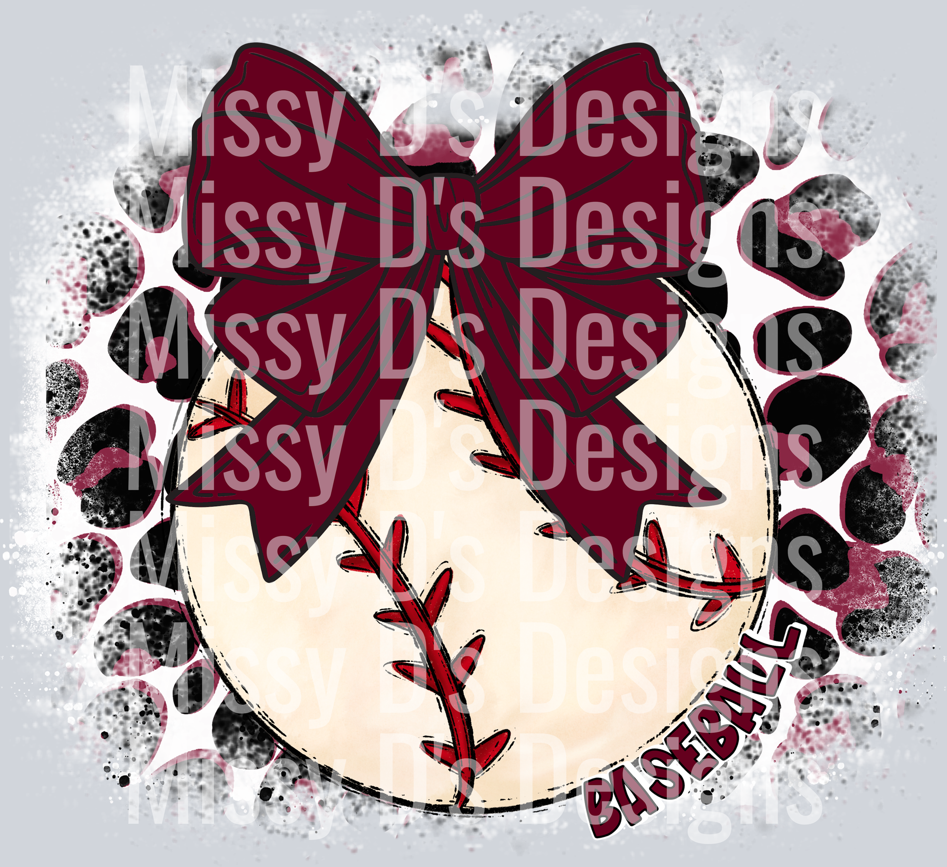 Leop baseball maroon