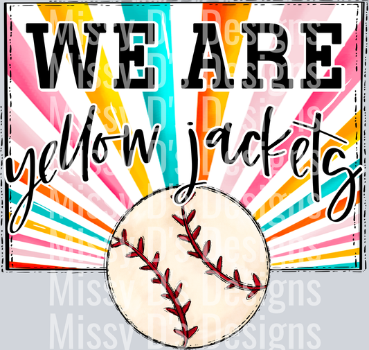 sunburst WE ARE yellow jackets baseball