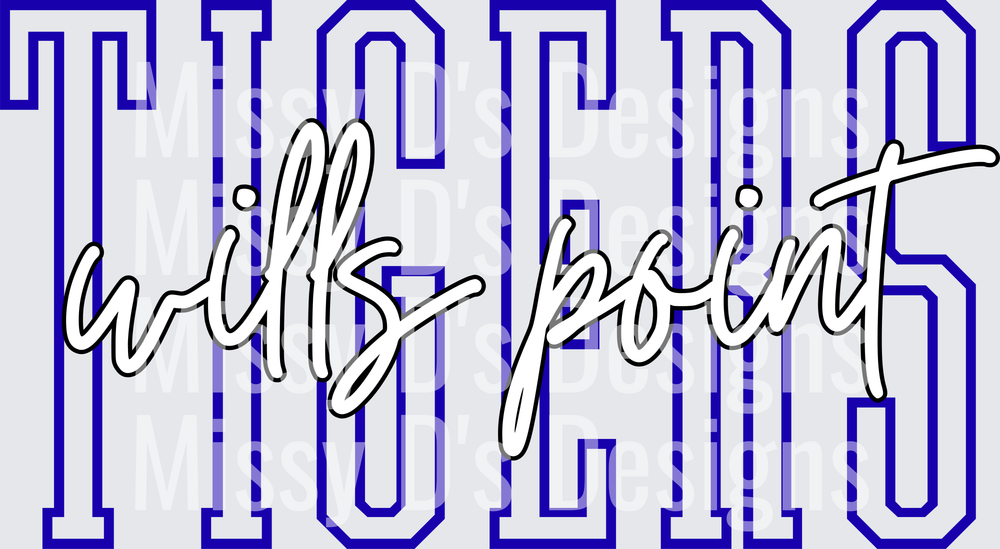 Wills Point Tigers Bold Varsity Letter Design