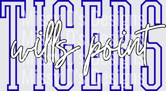 Wills Point Tigers Bold Varsity Letter Design