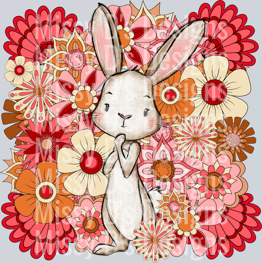 floral retro bunny