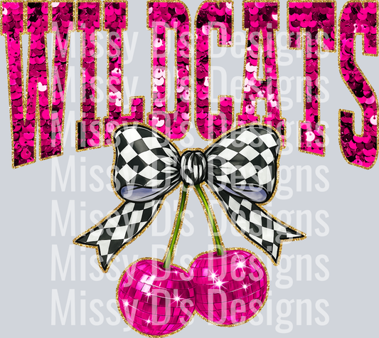 Pink Sequin Cherry Wildcats