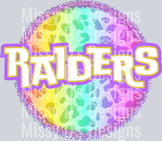 Raiders bright neon mascot morgan day