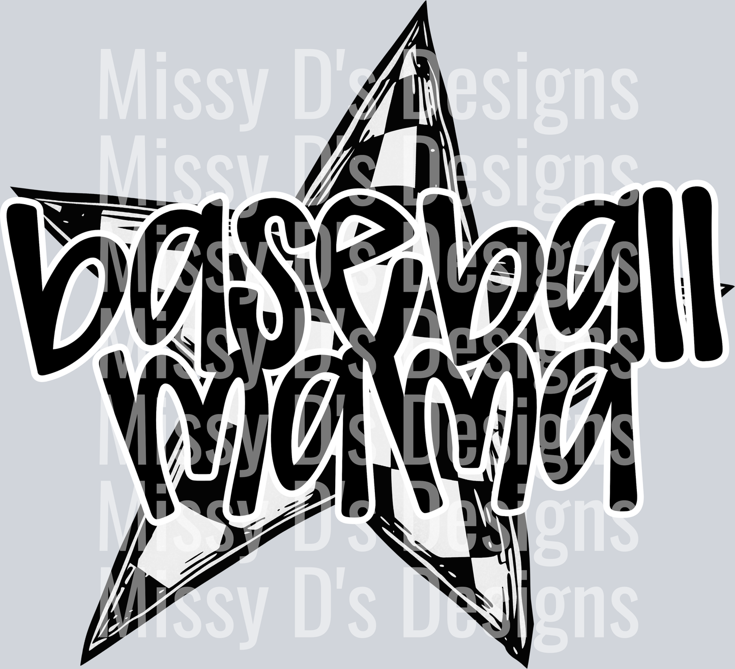 BASEBALL MAMA STAR BLACK2