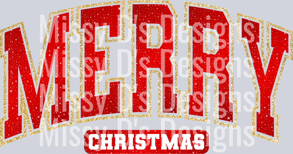 Merry Christmas Red Gold Glitter 300dpi