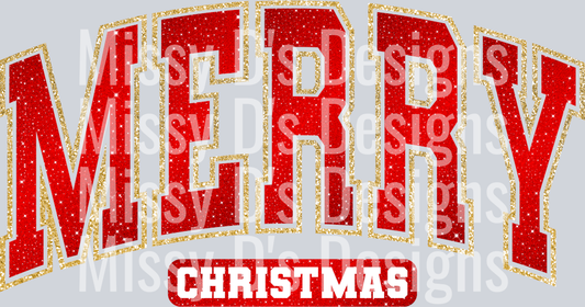 Merry Christmas Red Gold Glitter 300dpi