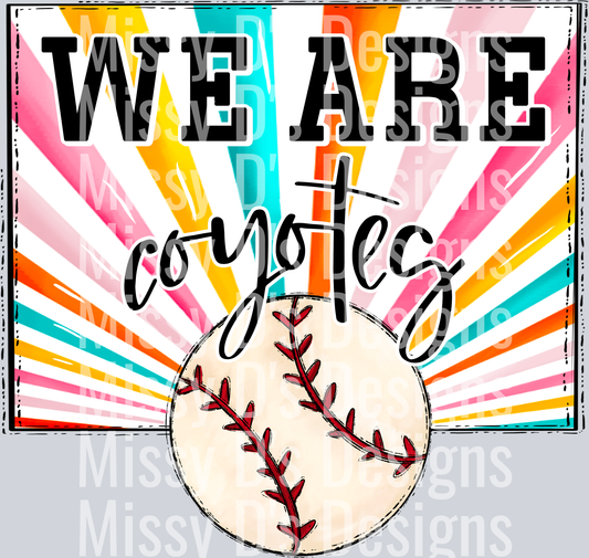 sunburst WE ARE coyotes baseball