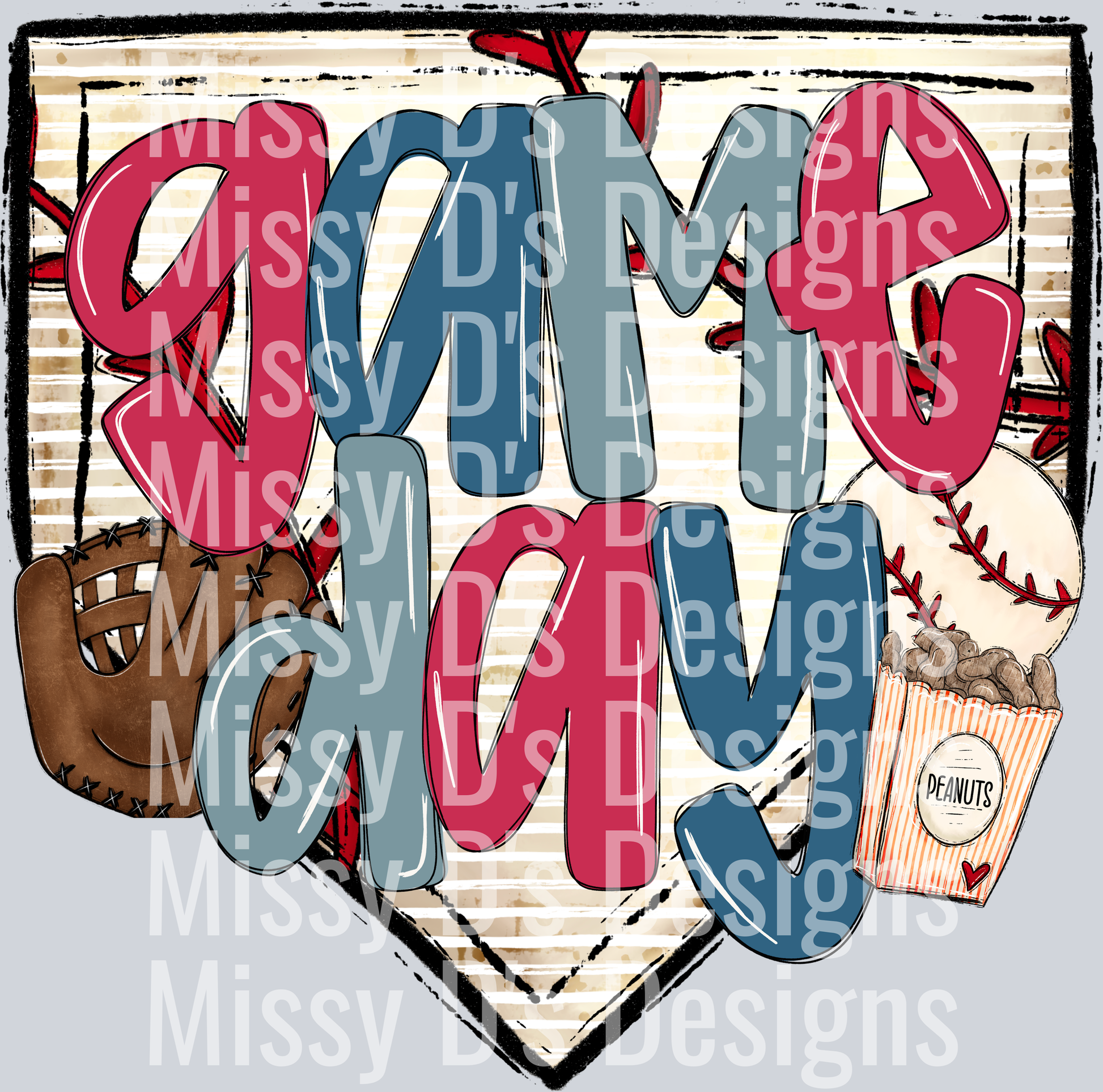 RED BLUE GAME DAY BASEBALL 4