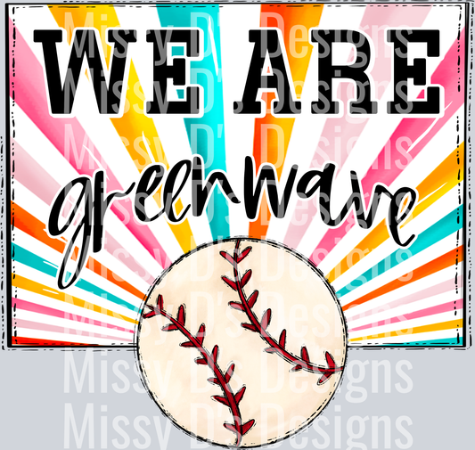 sunburst WE ARE greenwave baseball