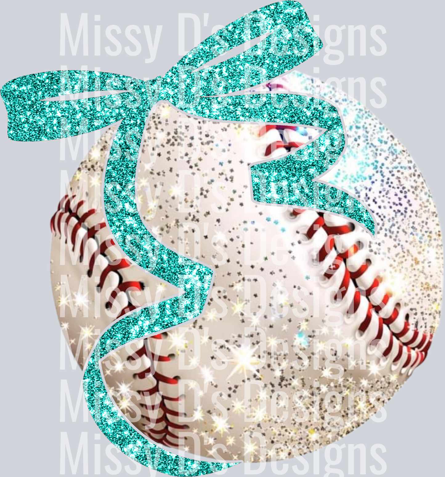 Teal Bow Baseball300dpi