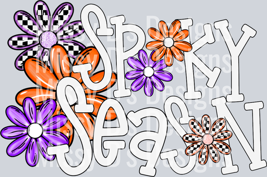 SPOOKY SEASON FLOWERS ORANGE PURPLE