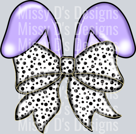 purple bunny dalmation ears