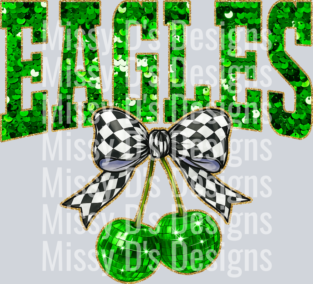 Green Sequin Cherry Eagles