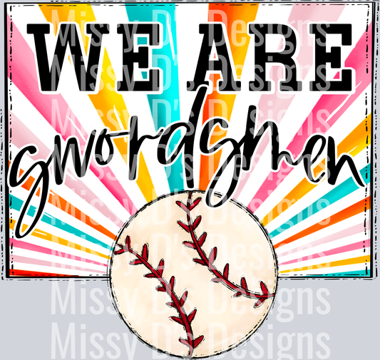 sunburst WE ARE swordsmen baseball