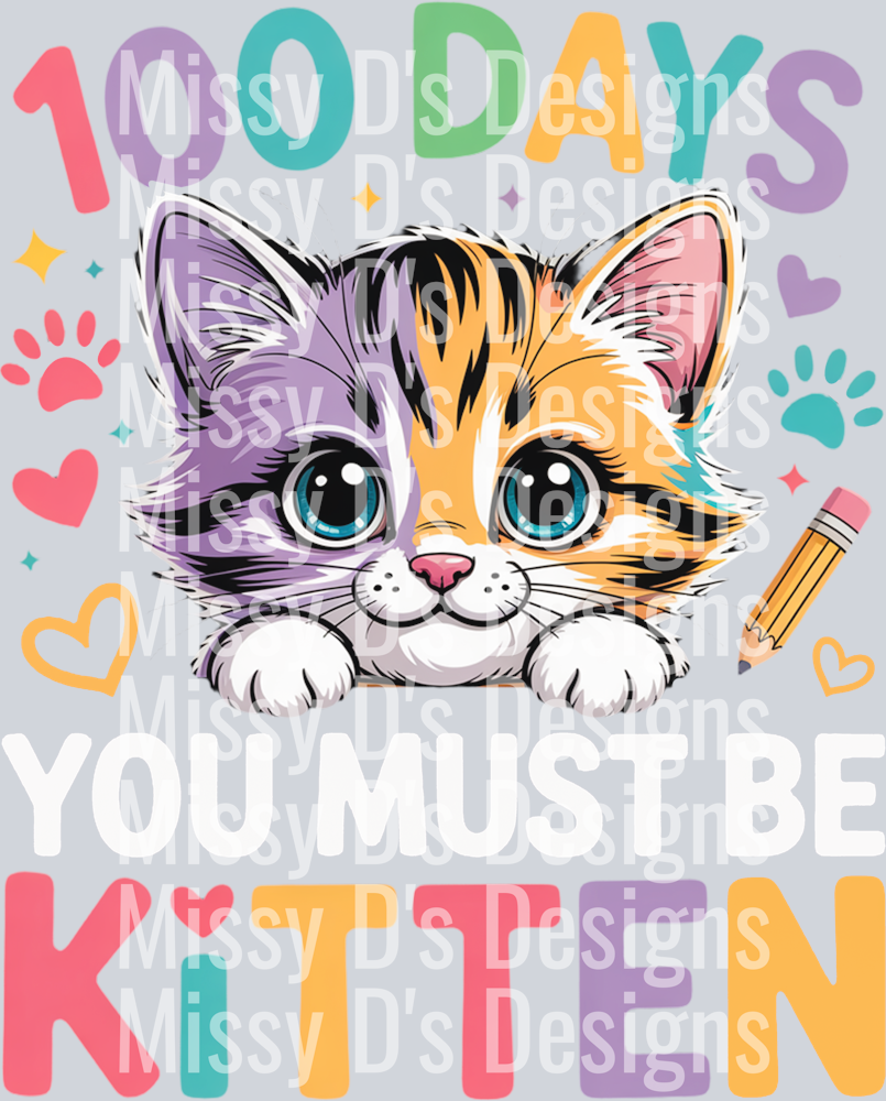 100 days of school kitten