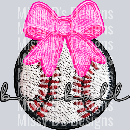 BASEBALL COQUETTE EMBROIDERED PATCH 2
